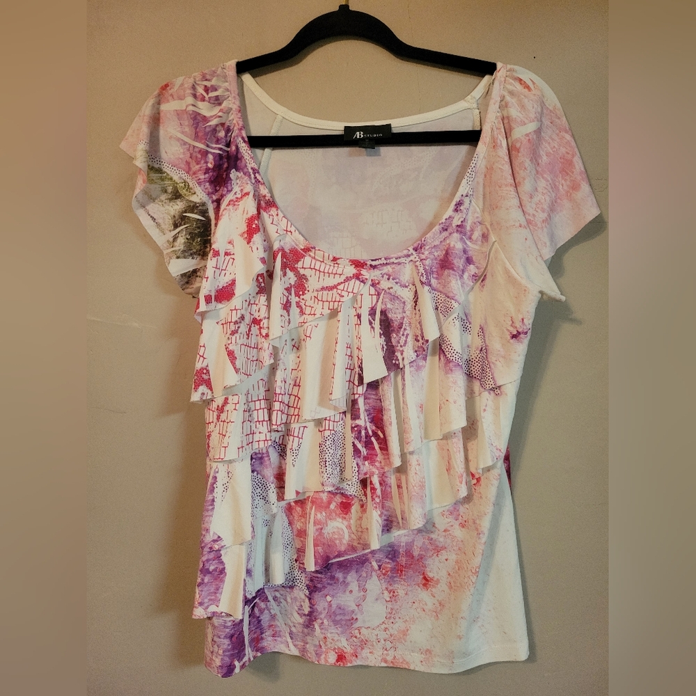 Women's Multicolor Ruffle Top